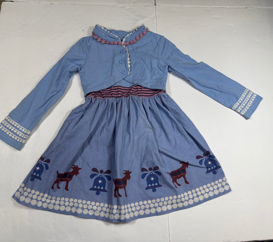 #141 Girls 5 Only Little Once Frozen Holiday Dress