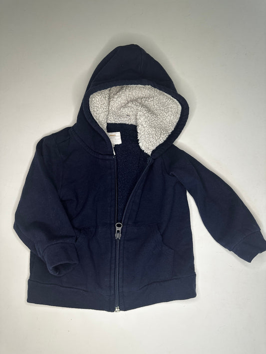 Seller #40 navy blue zipper jacket w/ fleece hood size 9 month (2 of 2)