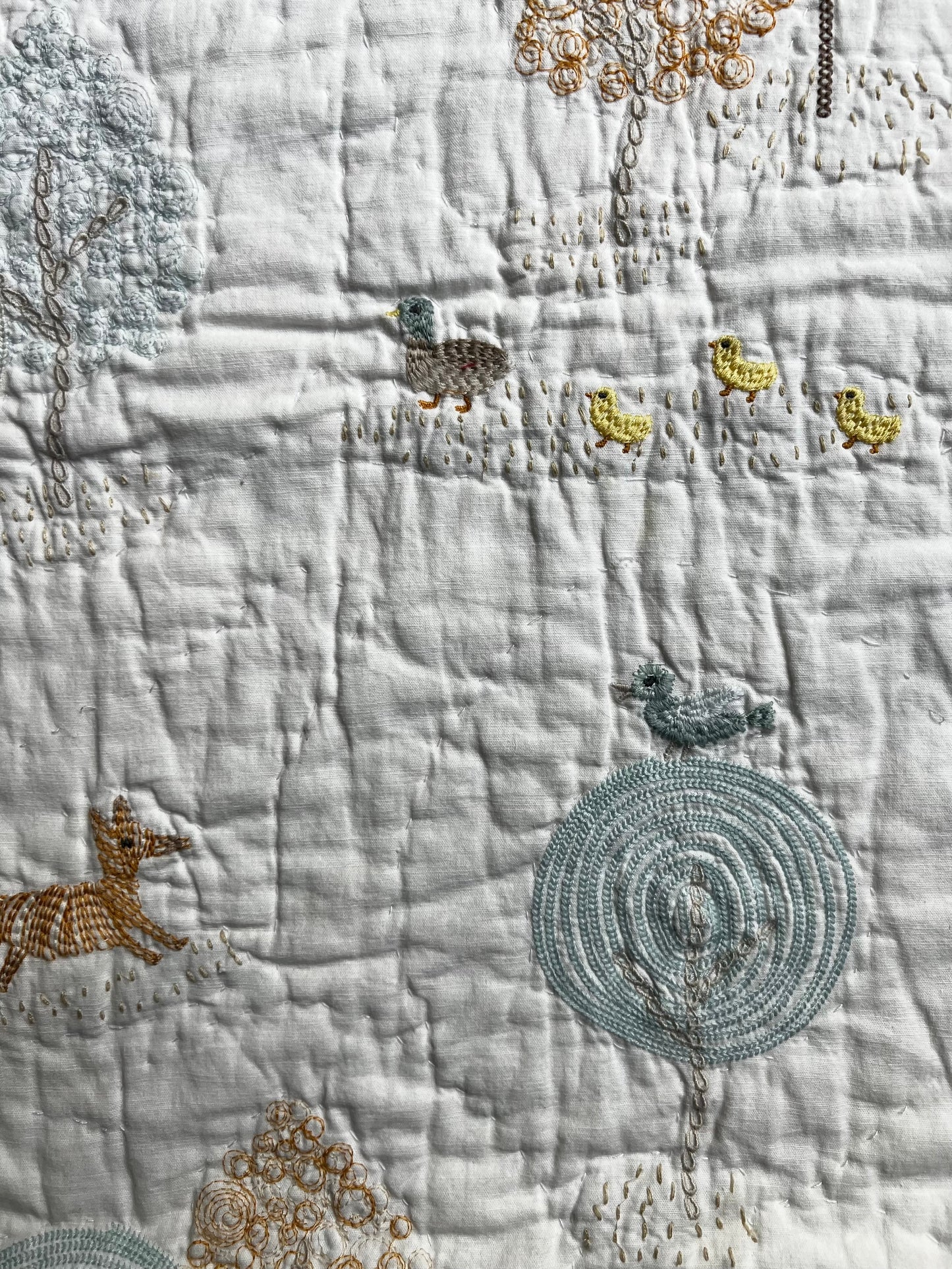 Seller #115 - Pottery Barn Kids Dakota Woodland Baby Quilt with Matching Deer Pillow, VGUC