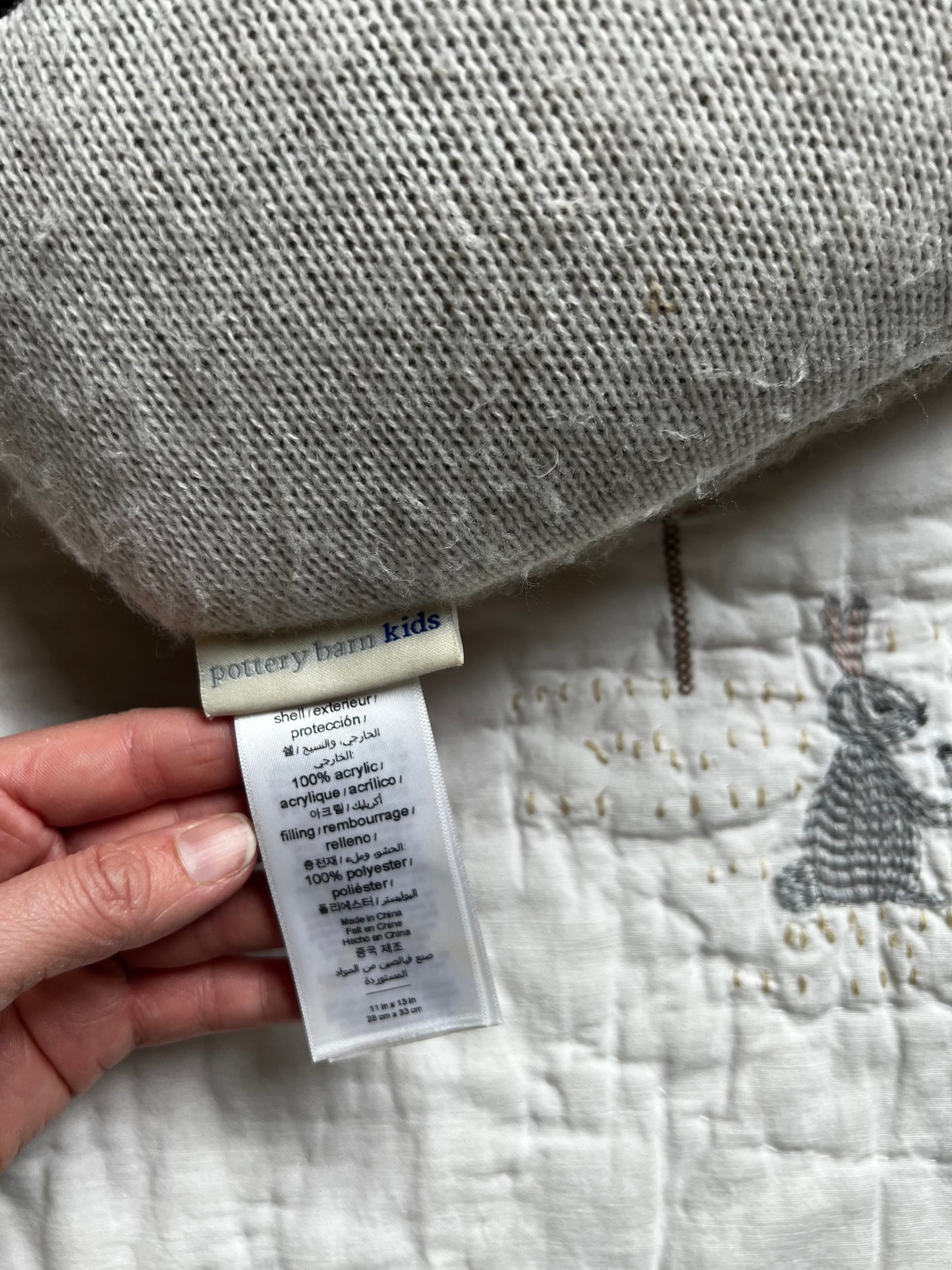 Seller #115 - Pottery Barn Kids Dakota Woodland Baby Quilt with Matching Deer Pillow, VGUC