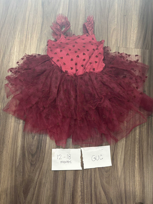 #77 - 12-18 Mo - GUC Bums & Roses - Heart Tutu Dress