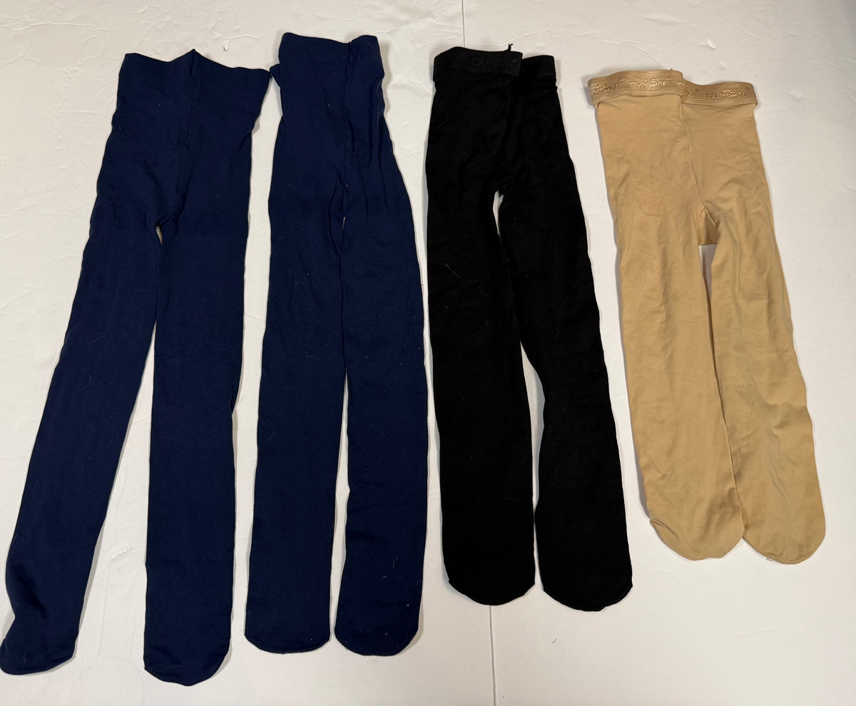 #141 Girls Toddler Tights Bundle 2 sheer navy pairs from Carters 2 thicker dance tights
