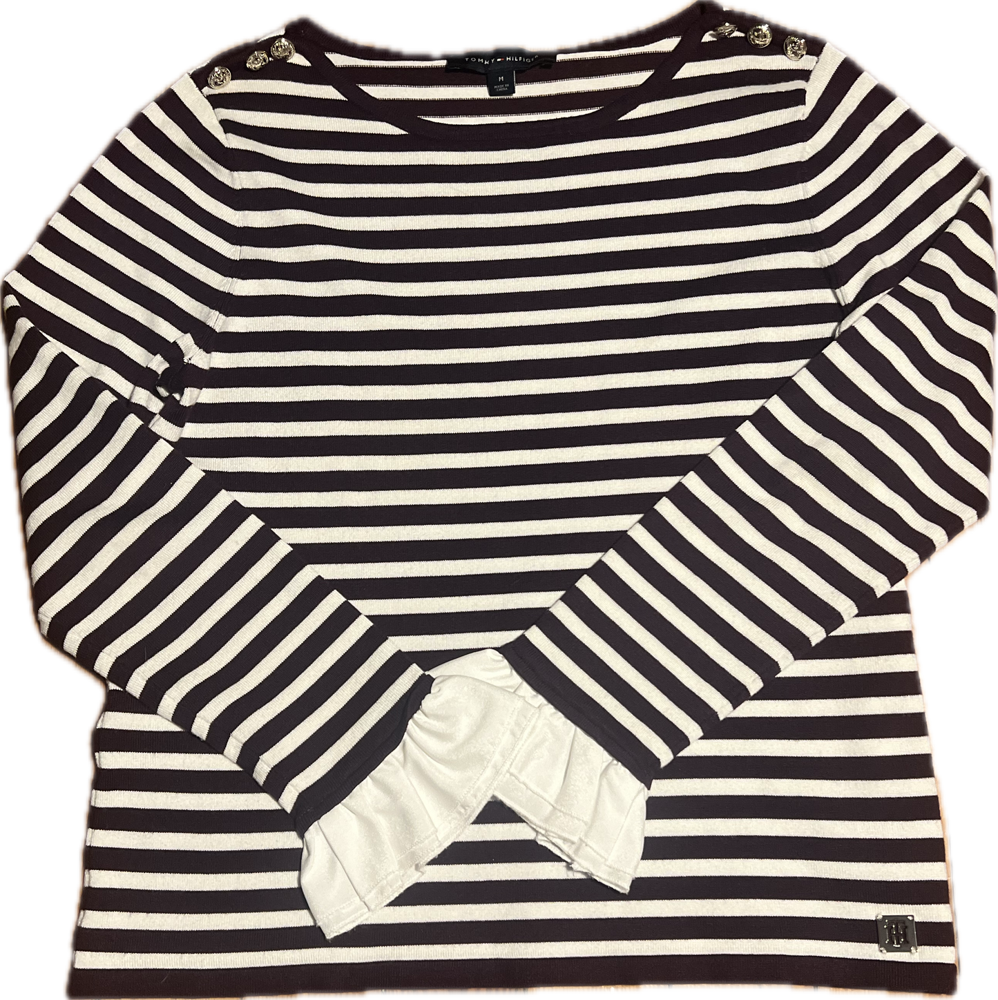Tommy Hilfiger maroon/white Lightweight sweater- barely worn! Size M $7
