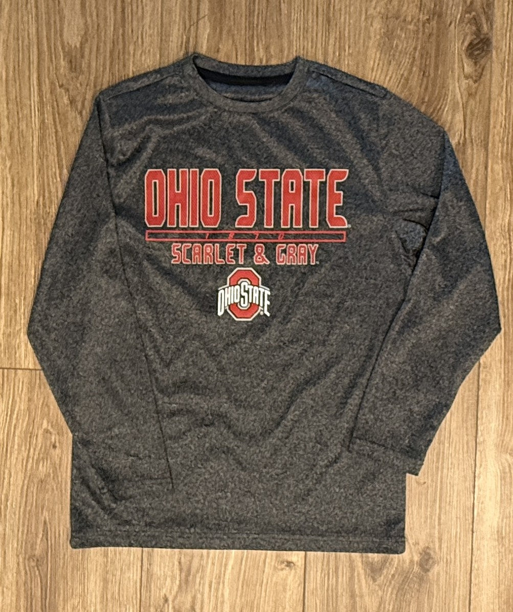 Seller #100 Boys Size Medium Ohio State Scarlet and Gray Long Sleeve Shirt