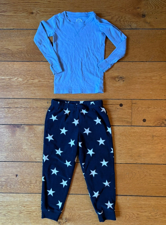 #22 Primary boy or girl star fleece pants and shirt pajamas size 4-5