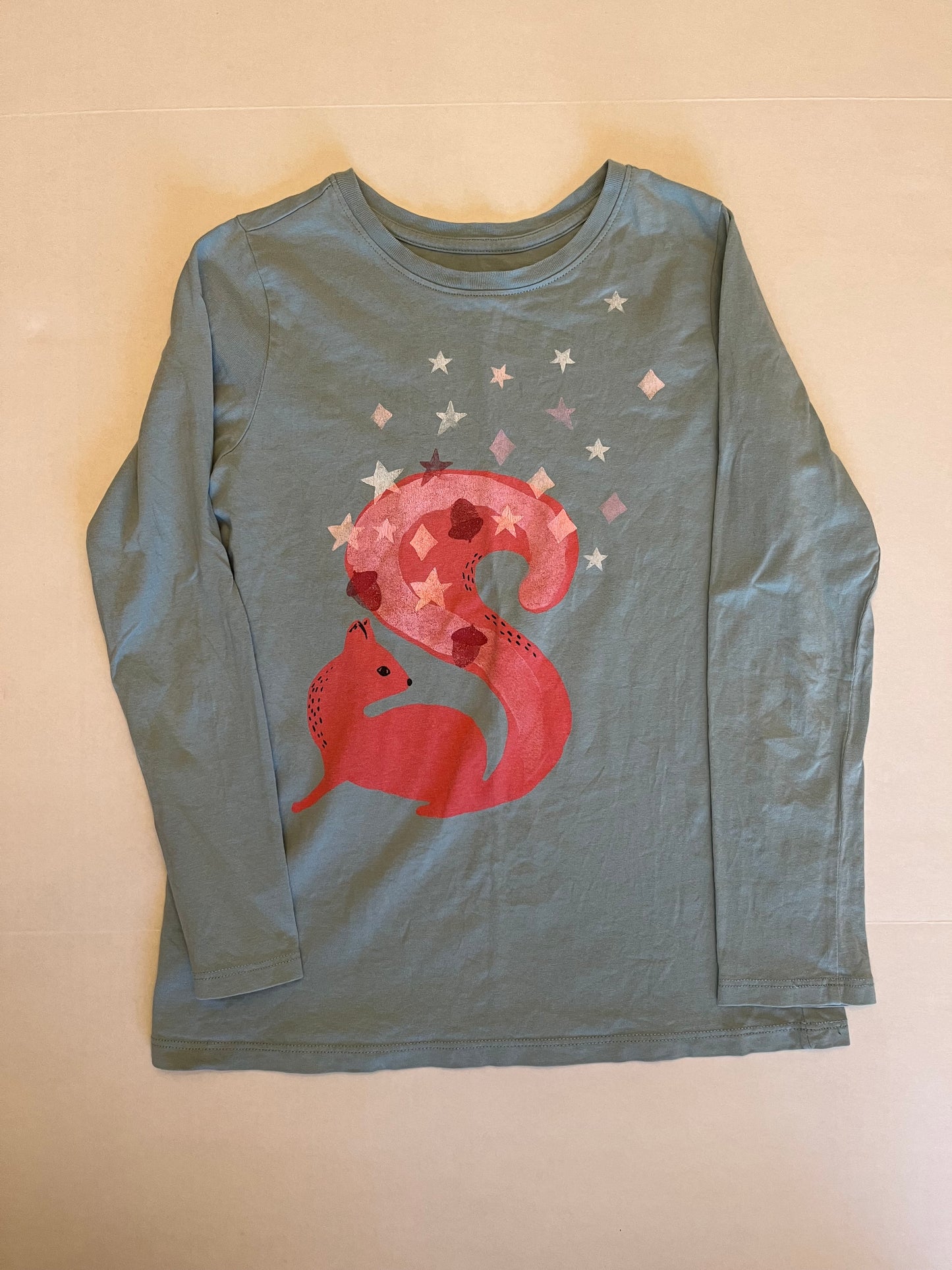 Tea Collection long sleeved squirrel shirt. Girls size 10 PPU Mariemont