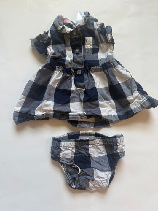 Carters plaid dress with diaper cover girls newborn