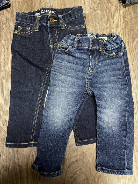 EUC girl or boy 18 months two jeans. Cat and Jack. Oshkosh