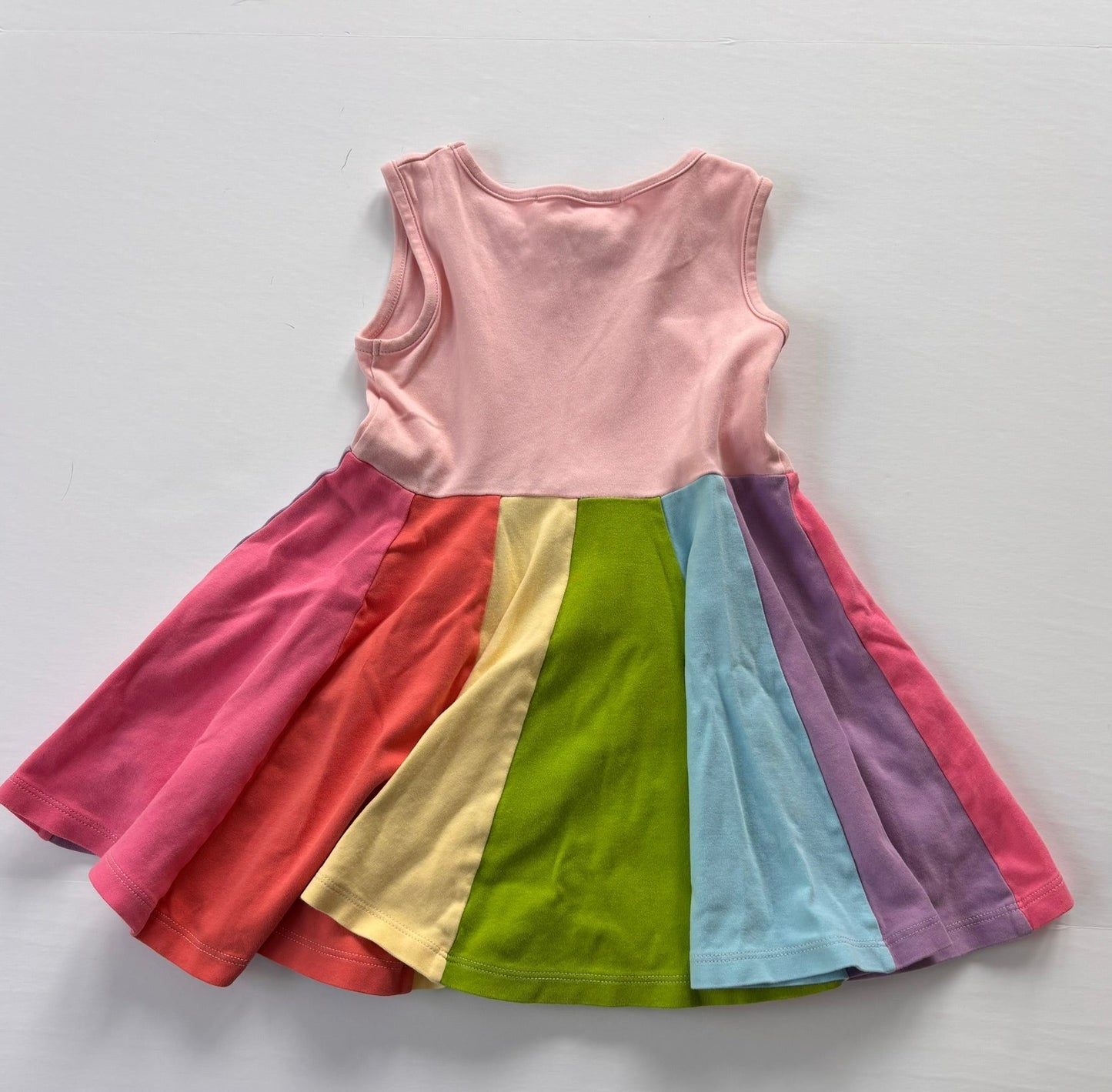 #84 Lemon Loves Lime Rainbow Sleeveless Twirl Dress Girls Size 2T