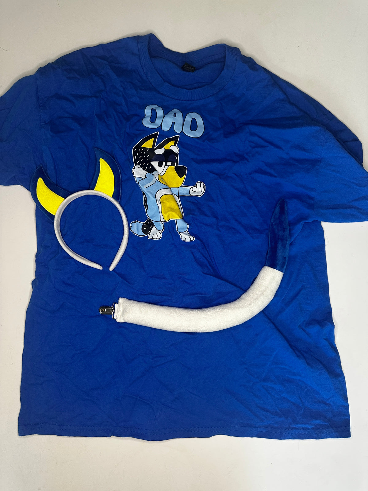 Seller #40 Men's XL halloween costume "Dad" w/ ears and tail from Disney's "Bluey"