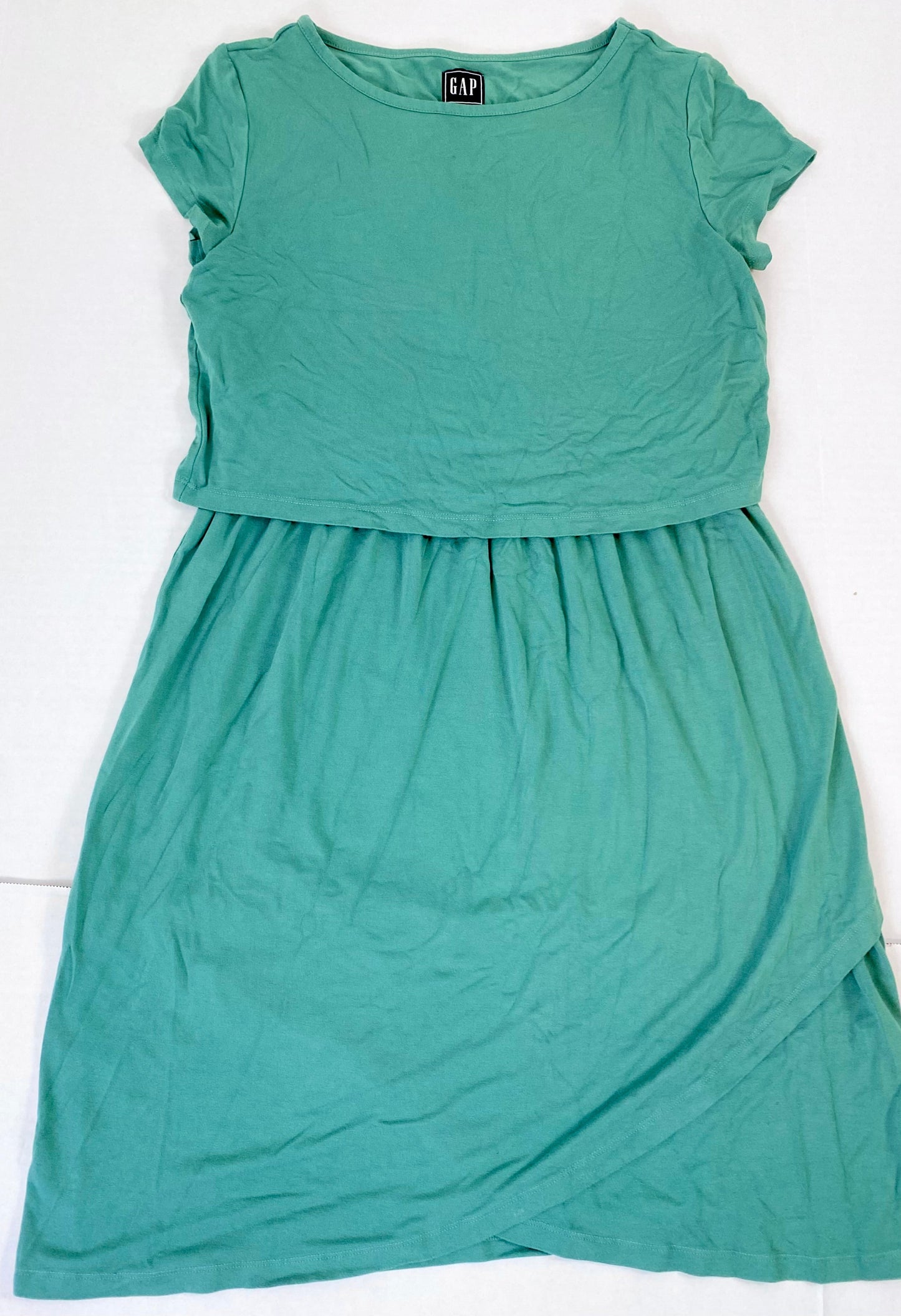 Maternity/Nursing Small-Gap Maternity/Nursing Dress-Green Short Sleeve