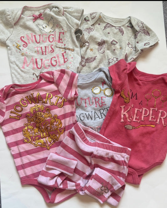 Harry Potter bundle 5 onesies and 1 pants girls 12 months