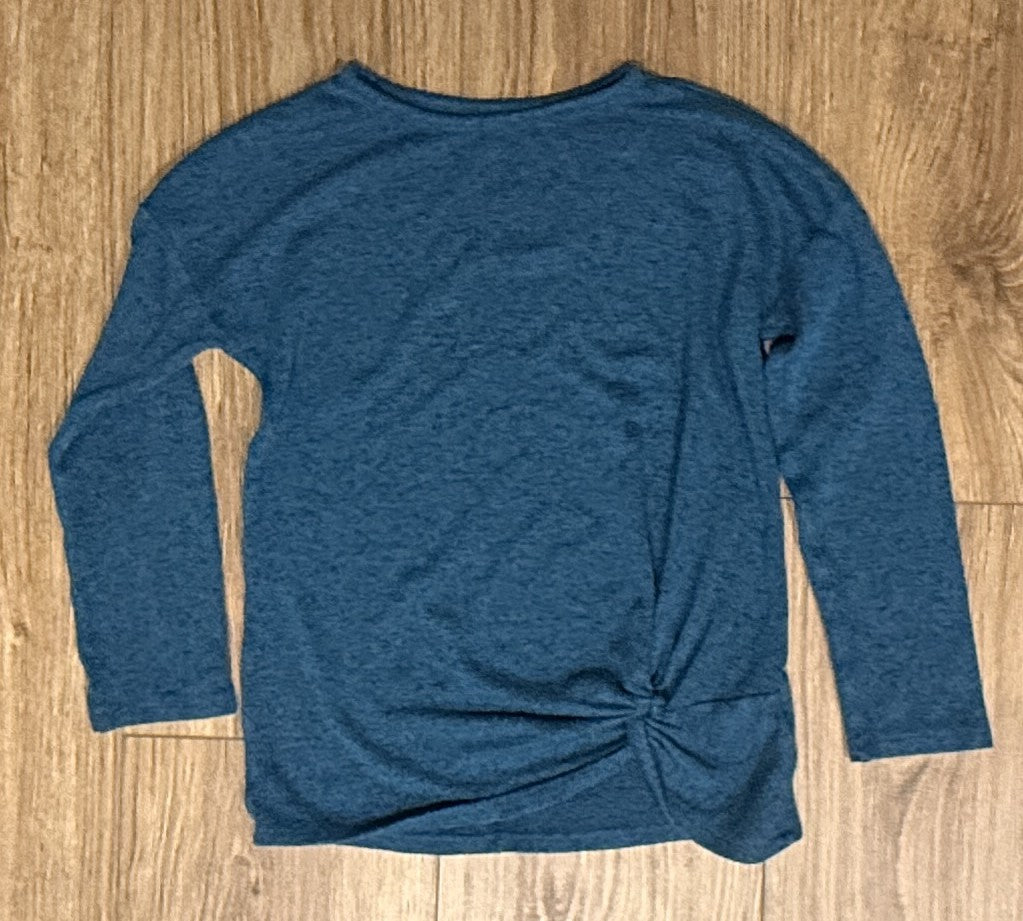 Seller #100 Girls Size S 6/6X Wonder Nation Teal Tie Front Tunic Long Sleeve Shirt
