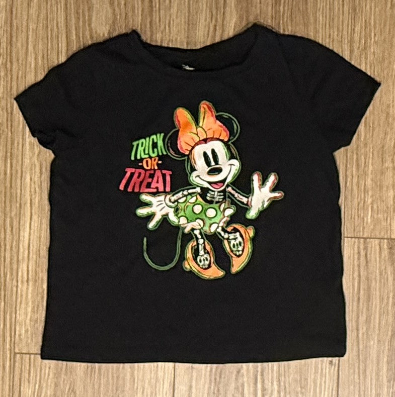 Seller #100 Girls Size S 6-7 Disney 100 Minnie Trick or Treat Short Sleeve Shirt