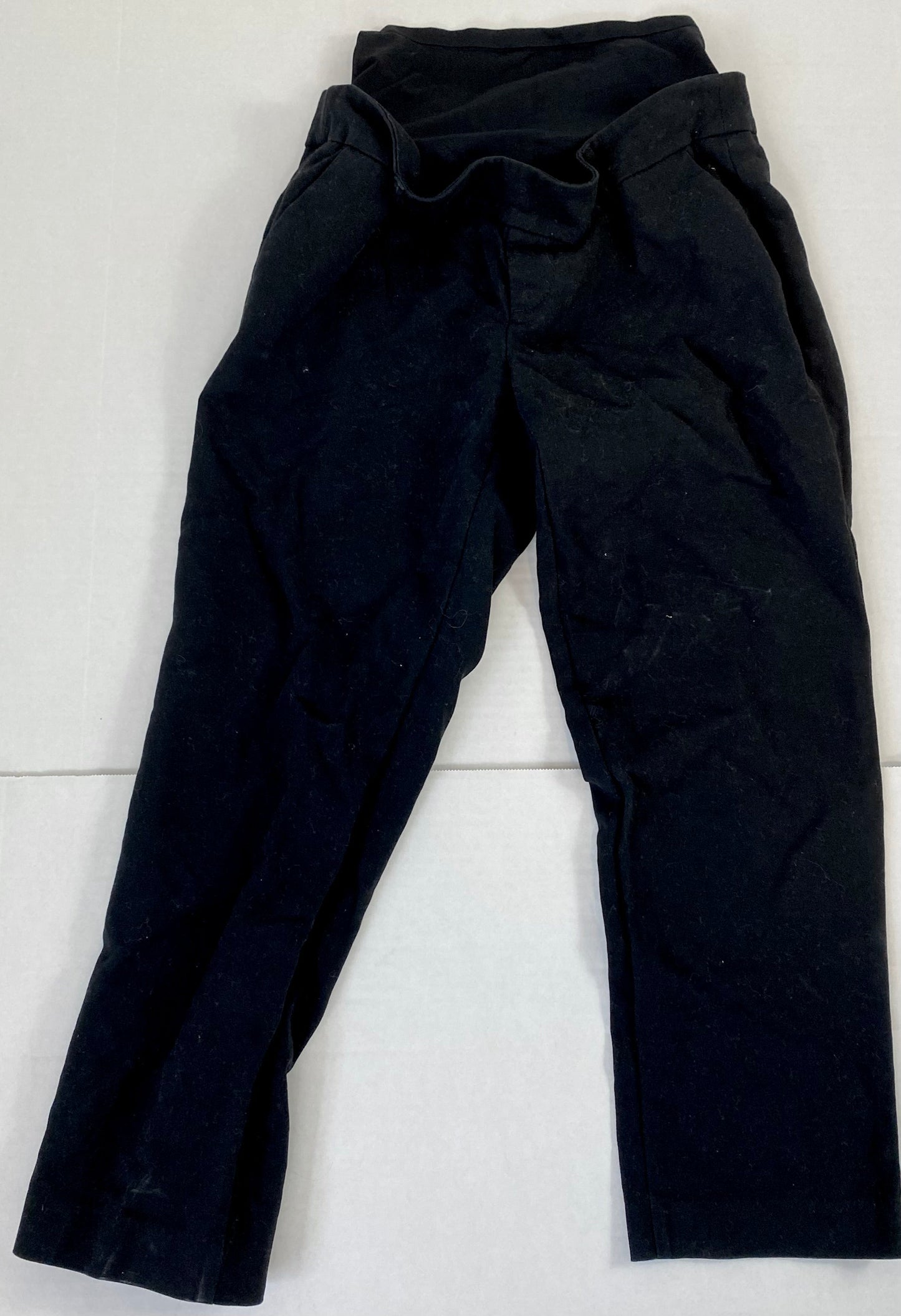 Maternity Small/6-Old Navy Black Full Panel Cotton Capri Ankle Pants w/ Pockets