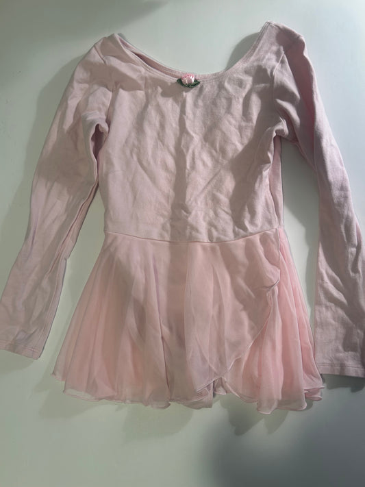 Seller #145 light pink long sleeve dance leotard size Small 6-7 VGUC