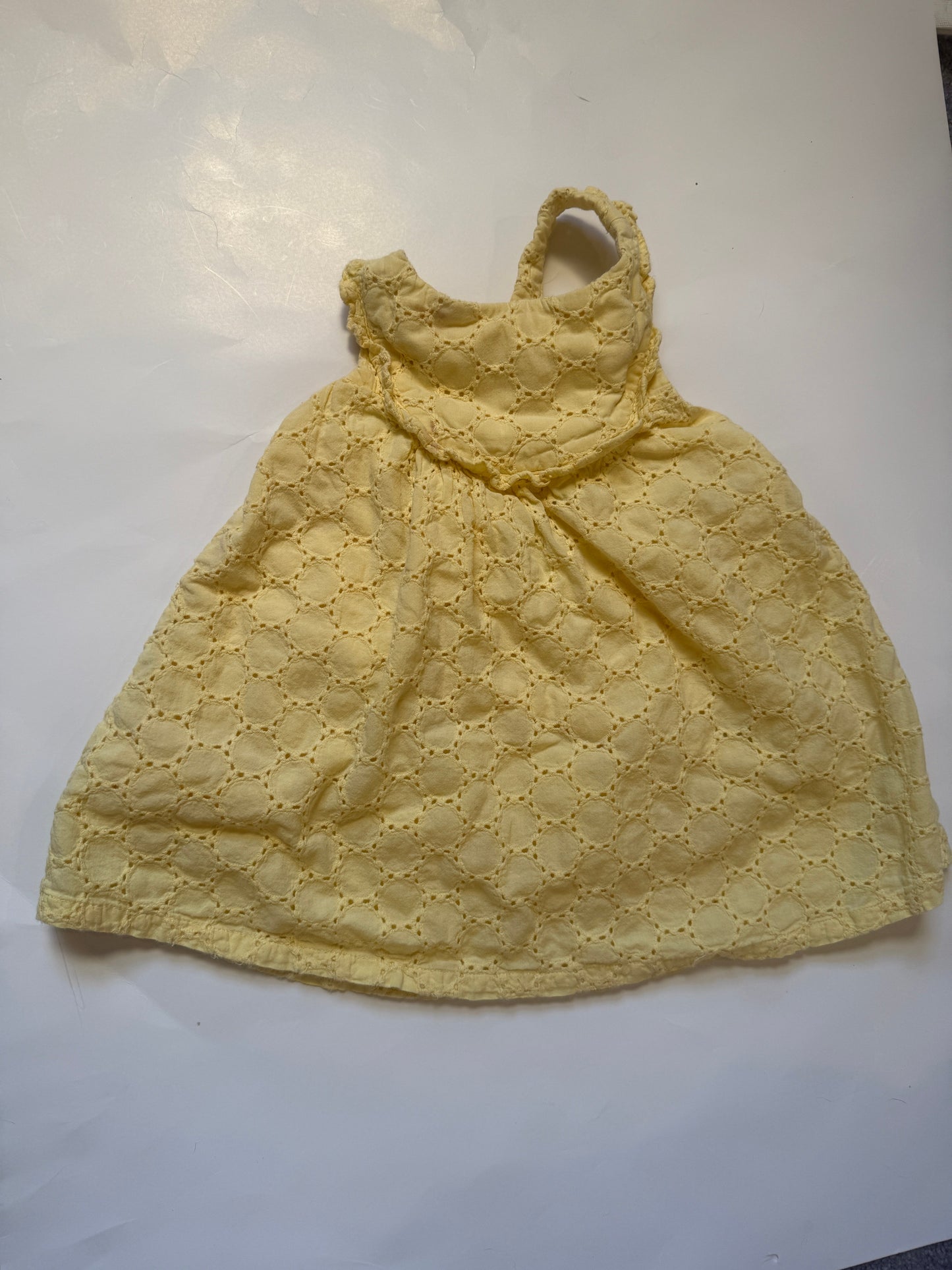 Janie and Jack yellow eyelet dress girls 12-18 months