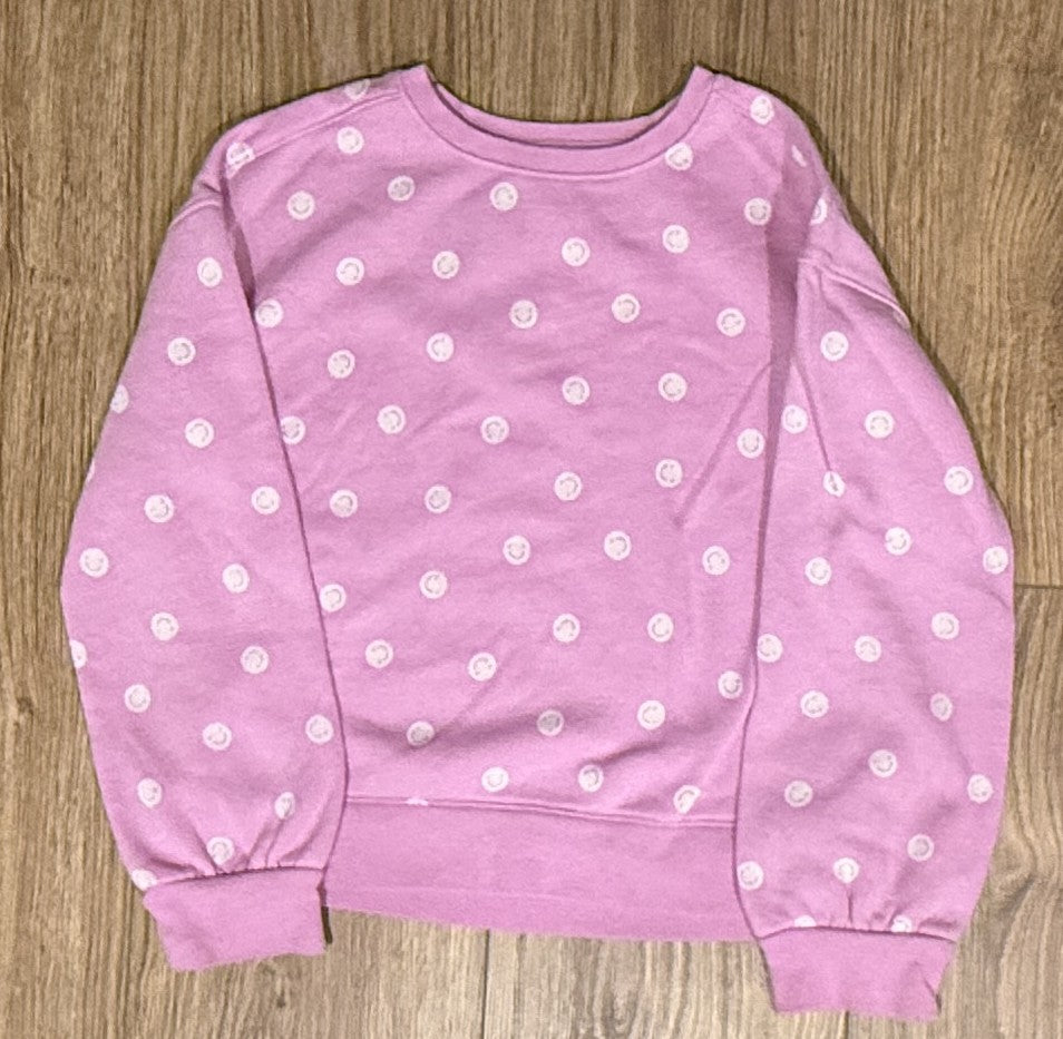 Seller #100 Girls Size 8 (M) Cat and Jack Smiley Face Pink Sweatshirt