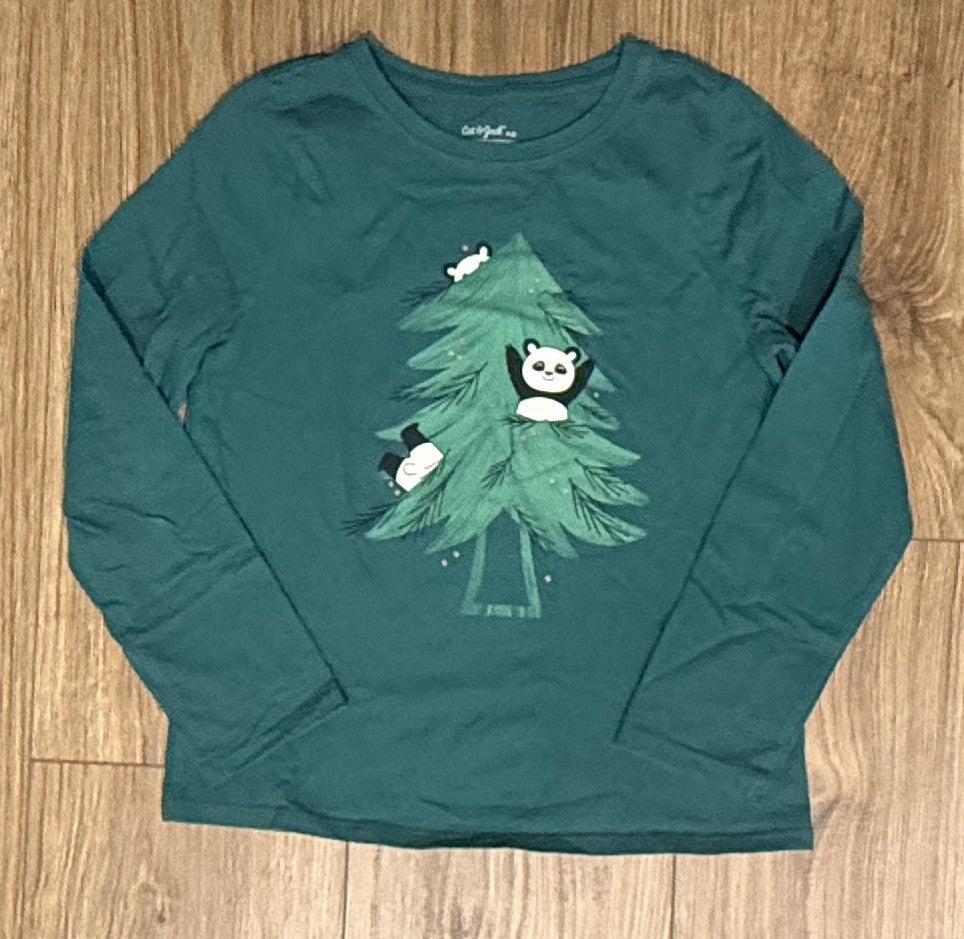 Seller #100 Girls Size 8 Medium Cat and Jack Long Sleeve Panda in a Tree Shirt