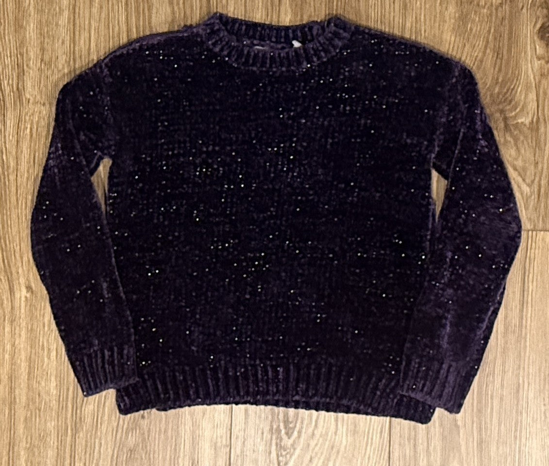 Seller #100 Girls Size M 7/8 Children's Place Purple Sparkle Chenille Sweater