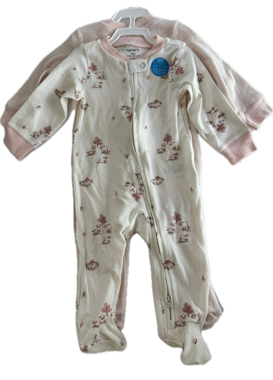 Seller #29 NWT Carter’s 9 Months Footed Pajamas x 2 Pink