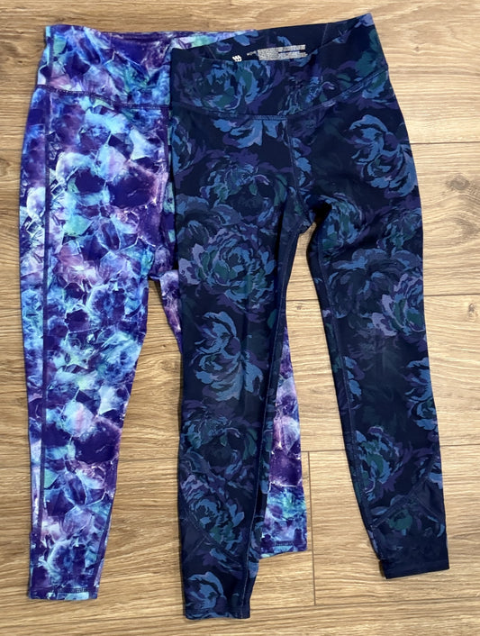 Seller #100 Girls Size 7/8 Blue and Purple Floral Leggings Bundle