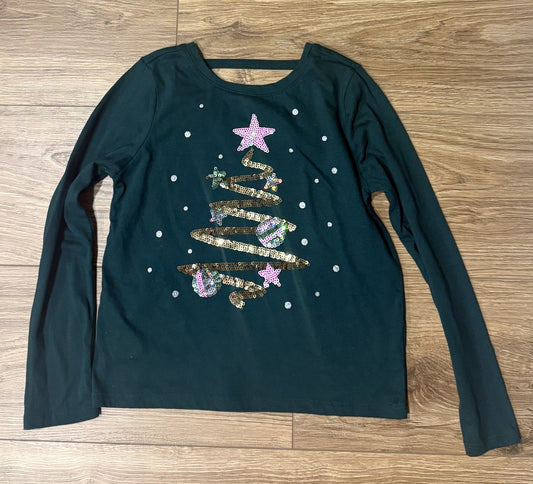 Seller #100 Girls Size 5/6 Place Christmas Tree Sequin Shirt