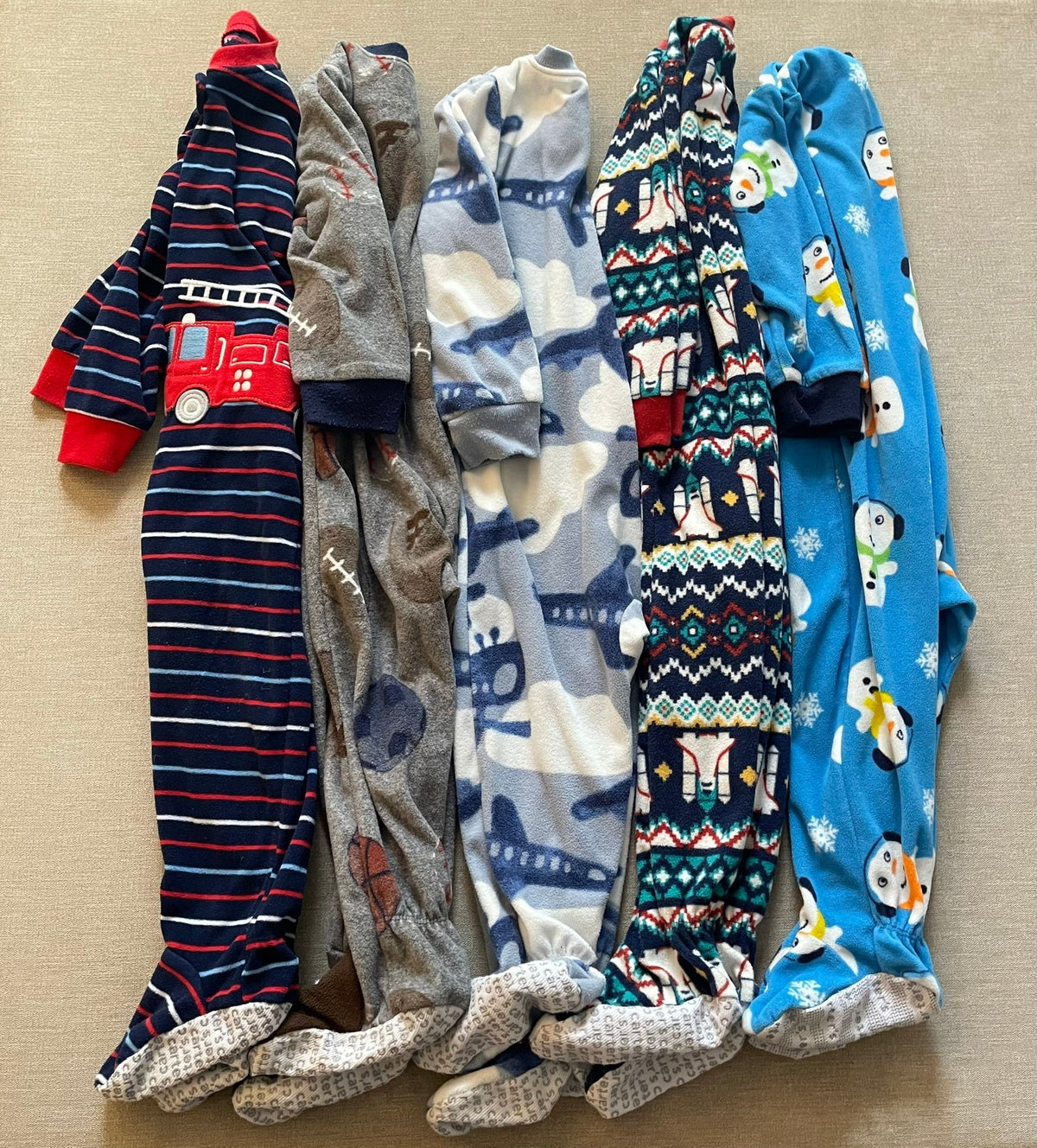 Seller #12 | Carters Boys Fleece Footie PJs | Set of 5 | EUC | Size 18 Months
