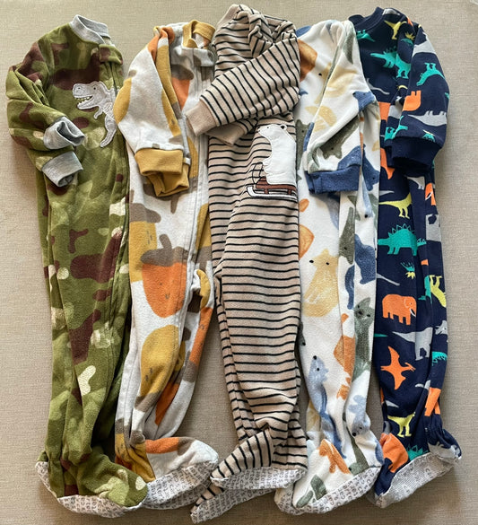 Seller #12 | Carters Fleece Footie PJs | set of 5 | EUC | Size 18 Months
