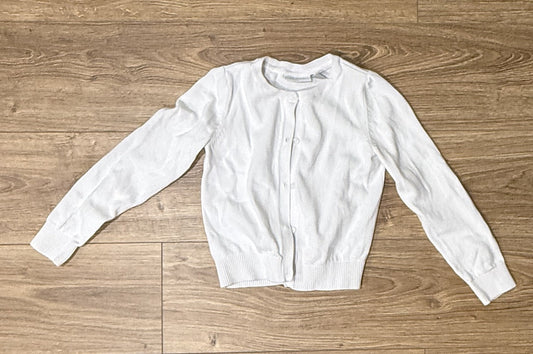 Seller #100 Girls M 7/8 Place LS White Button Down Sweater