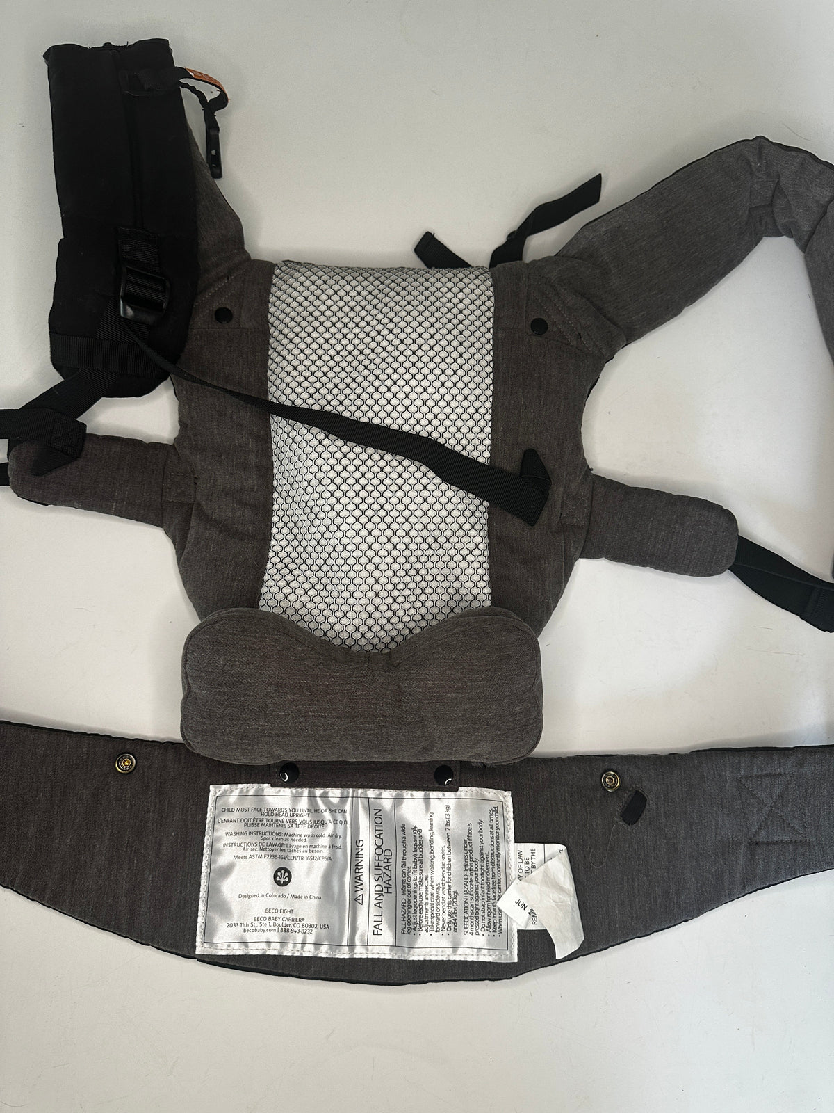 Seller #40 Beco 8 baby carrier black & grey