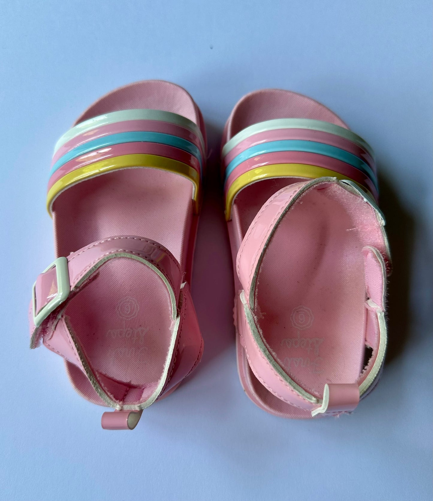 #146 First Steps Girls Pink Velcro Strap Sandles Girls 6