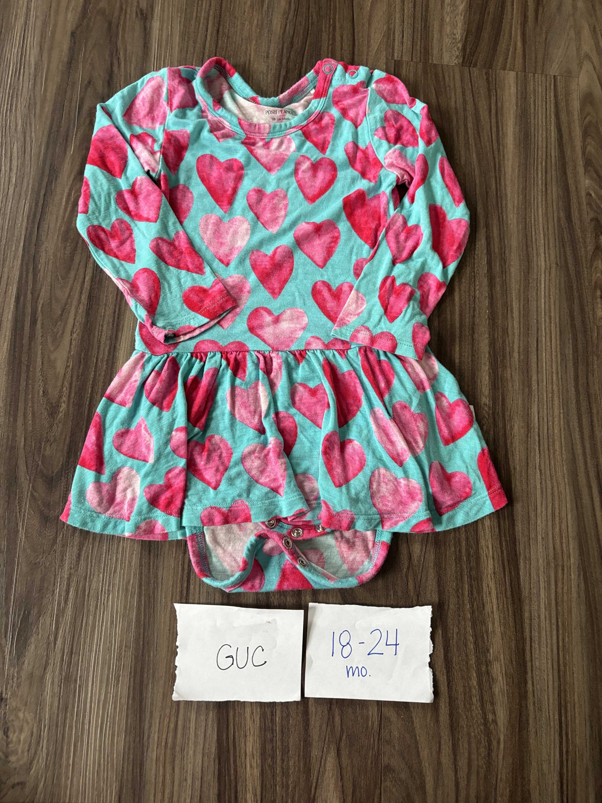 #138 - 18-24 Mo GUC Bamboo (Posh Peanut) LS Twirl Queen of Hearts