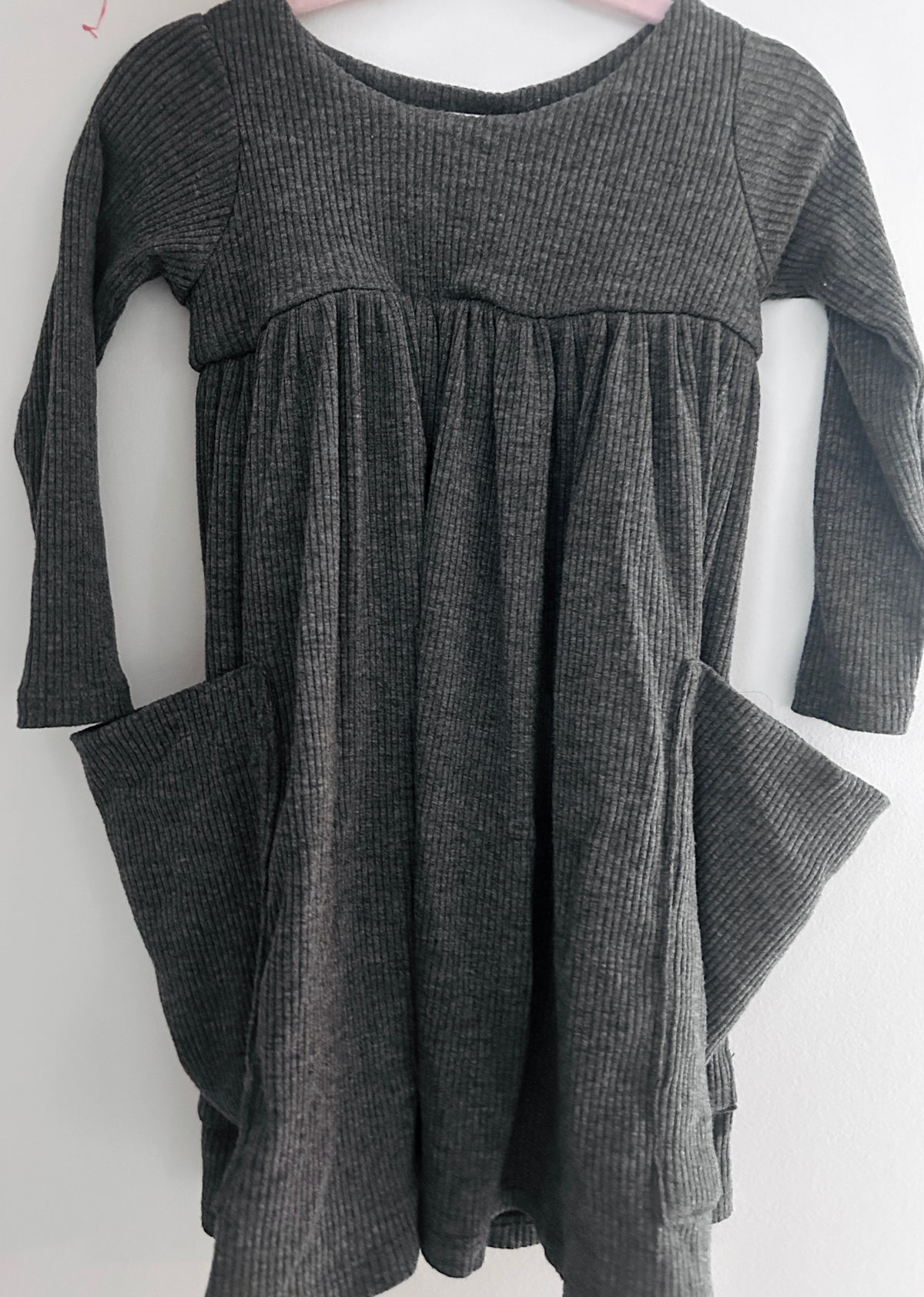 #15 Remie Girl 2t Gray, Ribbed Dress