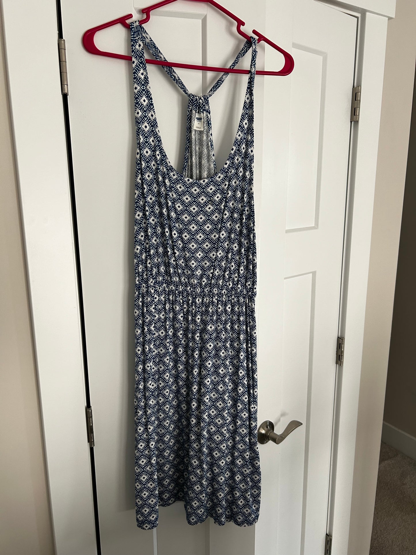 Size Medium Women's Old Navy Blue and White Summer Dress