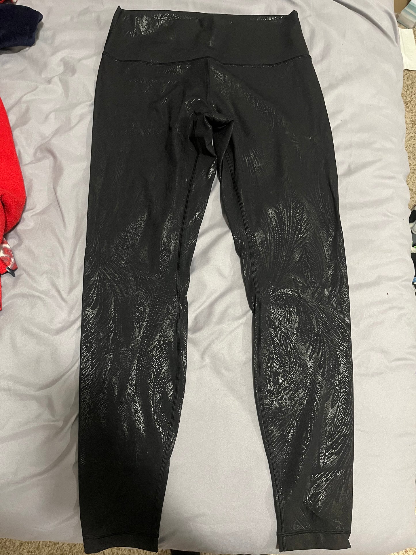 Seller 73A: EUC Black Shimmery Lululemon Leggings - Size 10 *REDUCED 10/14*