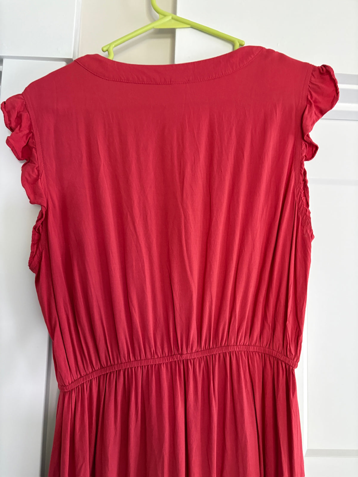 Seller #105 - Women's Medium Red Old Navy Ruffle Midi Dress VGUC