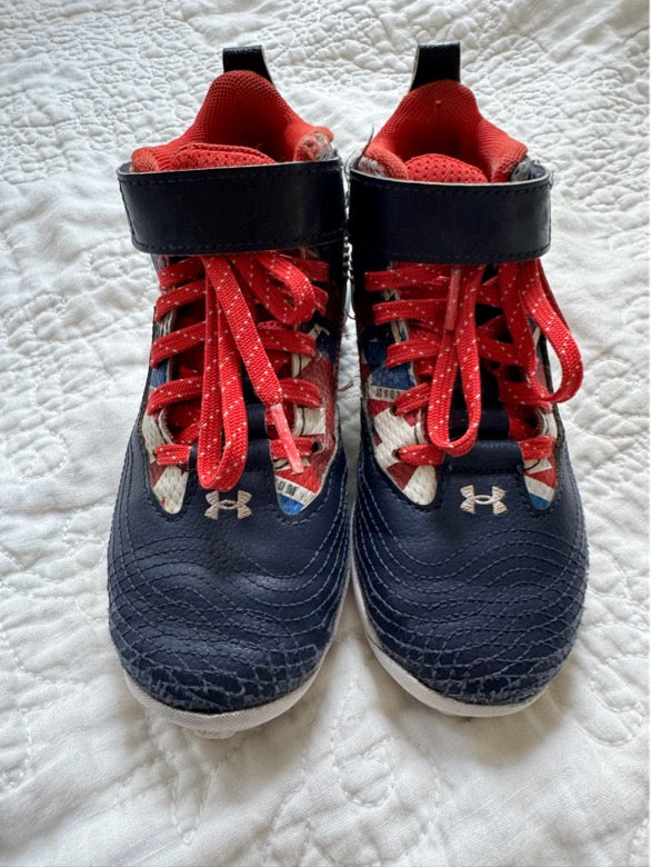 #35 Boys Under Armour USA Baseball Cleats, size 12K