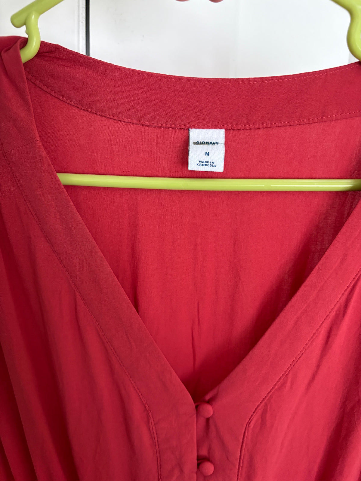 Seller #105 - Women's Medium Red Old Navy Ruffle Midi Dress VGUC