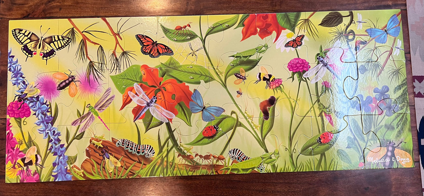 #4. Melissa & Doug Bugs giant 24-piece floor puzzle (ages 3+, 46.5x18.5 inches), EUC