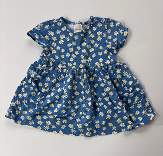 #84 Hanna Andersson Floral Daisy Pocket Twirl Dress Girls Size 18-24 month