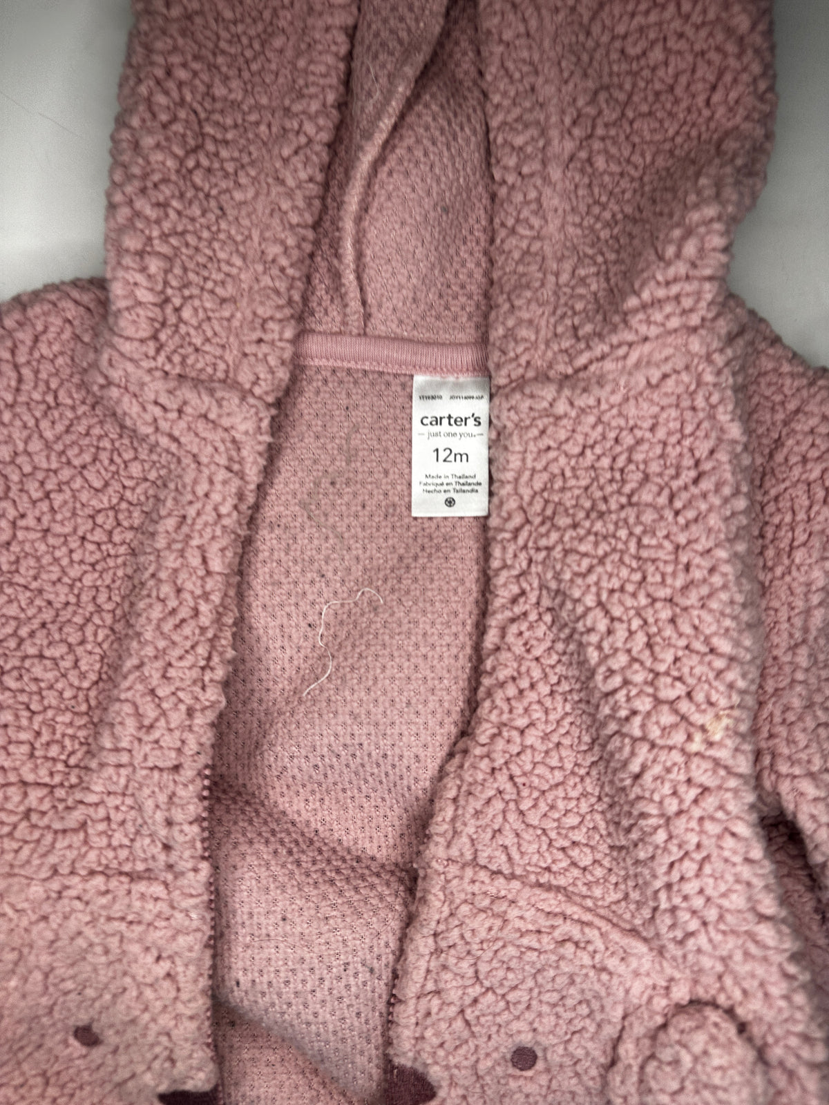 Seller #40 Carter's pink hooded jacket w/ zipper size 12 month