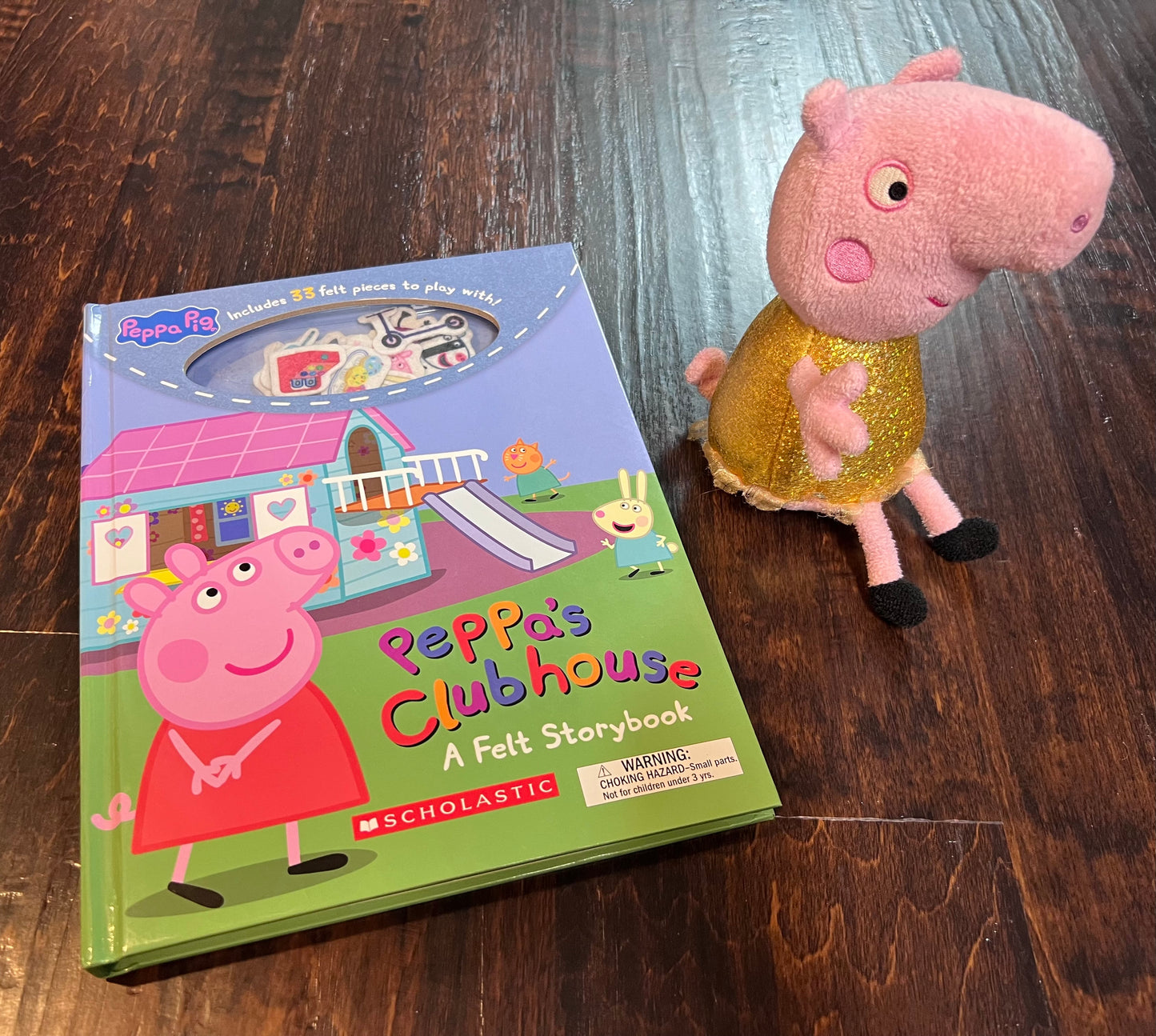 #4. Peppa Pig felt book and stuffed animal, GUC