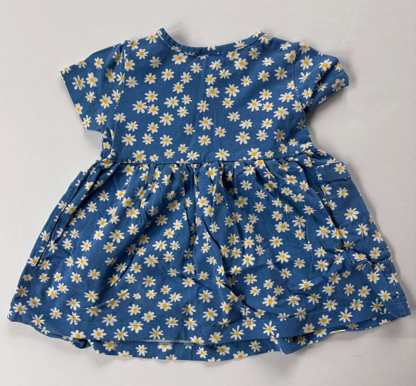 #84 Hanna Andersson Floral Daisy Pocket Twirl Dress Girls Size 18-24 month