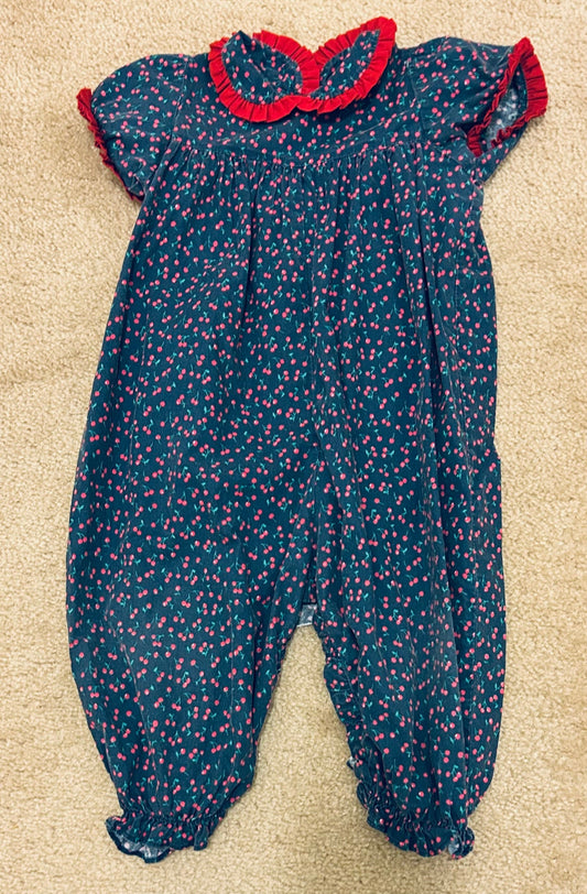 #15 James and Lottie 18-24m Cherry Jumpsuit with Snaps