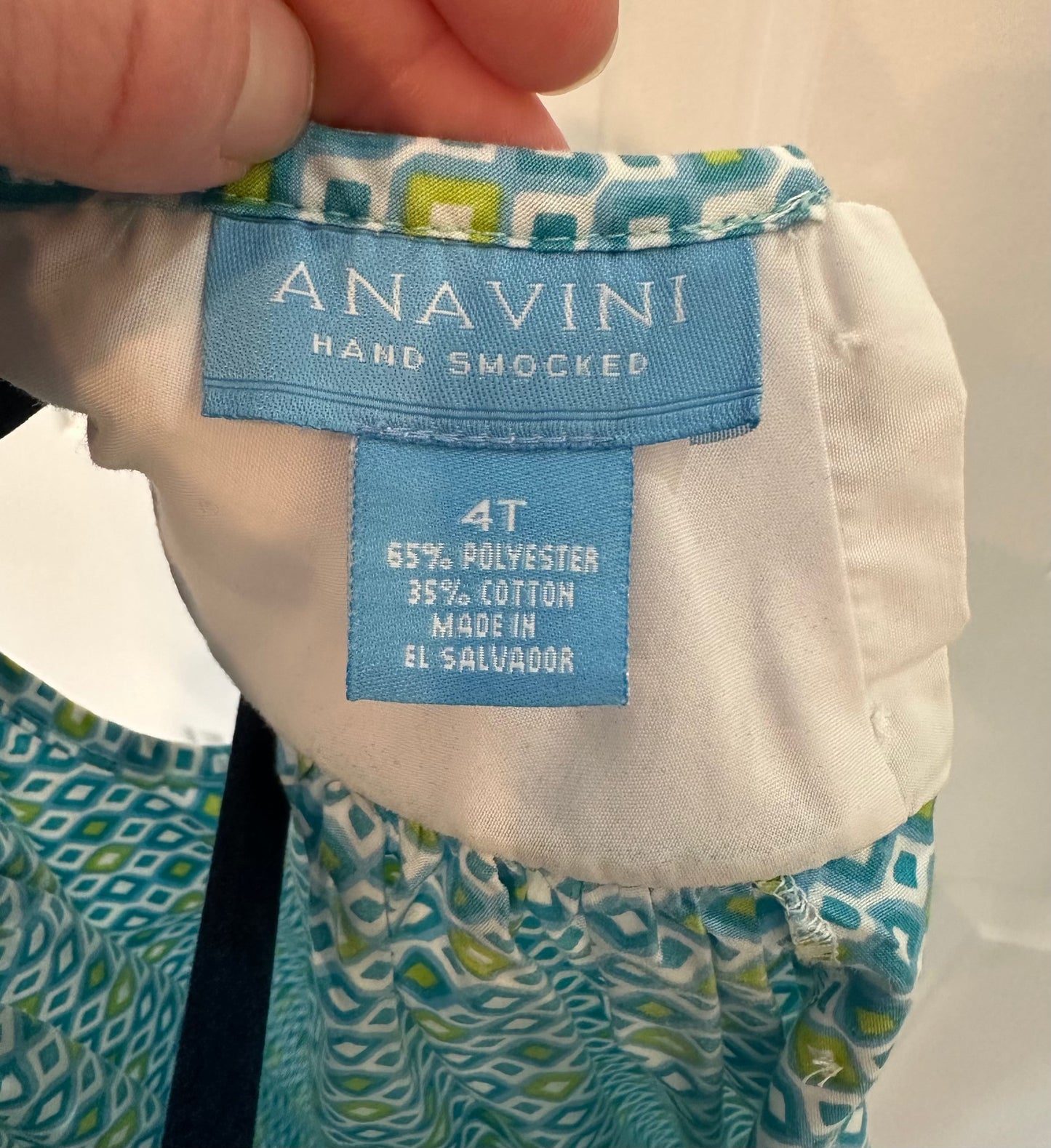 #146 Anavini Hand Smocked Octopus Dress Girls 4T