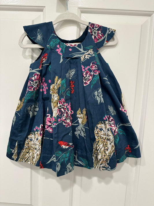 #85 Tea Collection Woodland Animal Dress, Infant Girls 9-12m