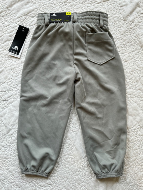 #35 Boys Adidas Grey Baseball Pant, Size XS