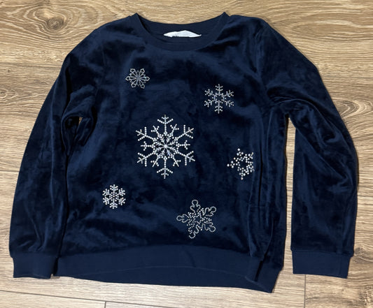 Seller #100 Girls Size 6-8Y H&M Plush Snowflake Crewneck Pullover
