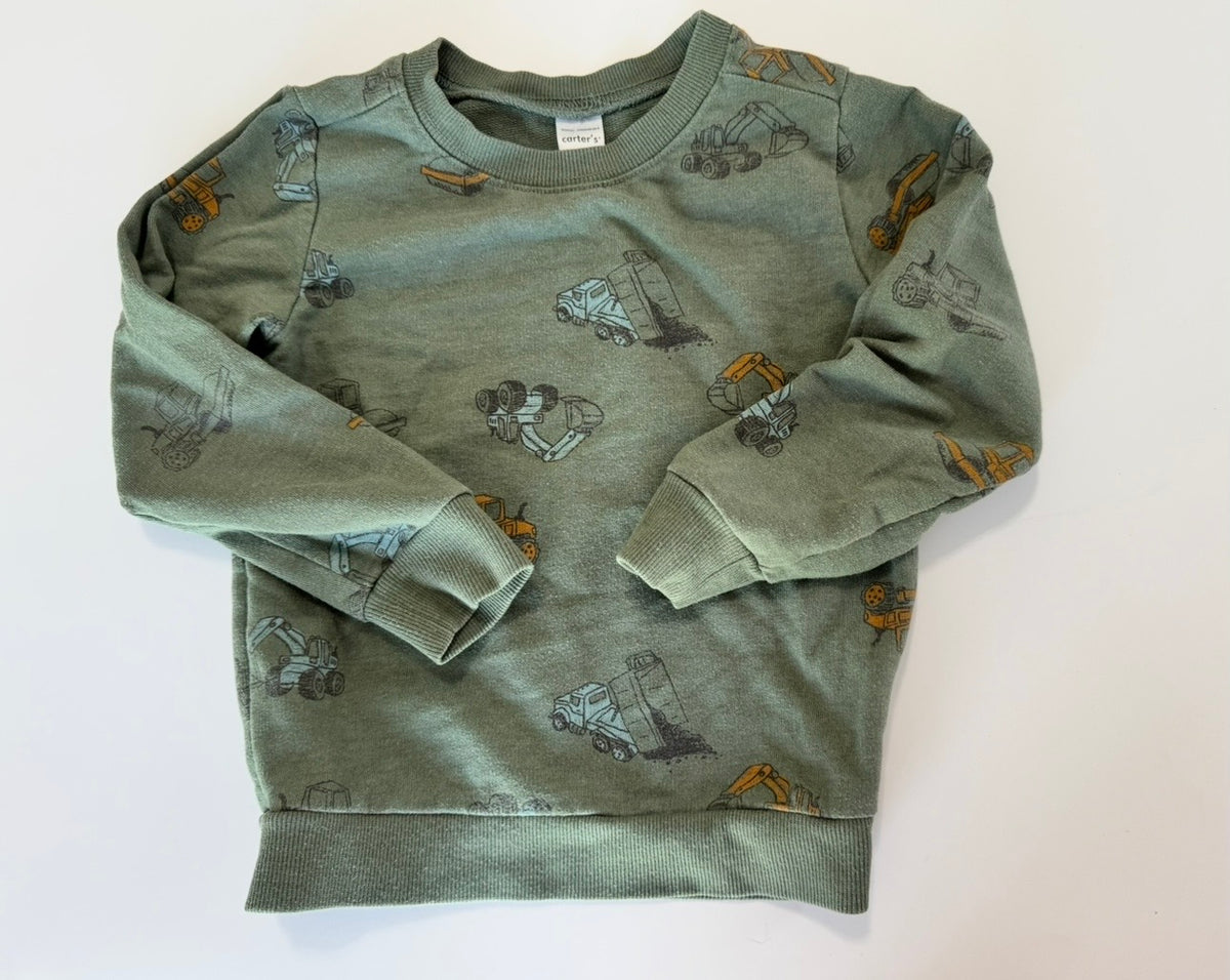 Seller #29 Carter’s 4T Boys Green Construction Vehicle Sweatshirt